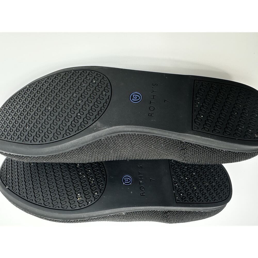 Rothy’s Womens The Point Black Flats Shoes Size 7 Knit Washable - Picture 6 of 7